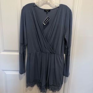 Long Sleeve Blue Romper